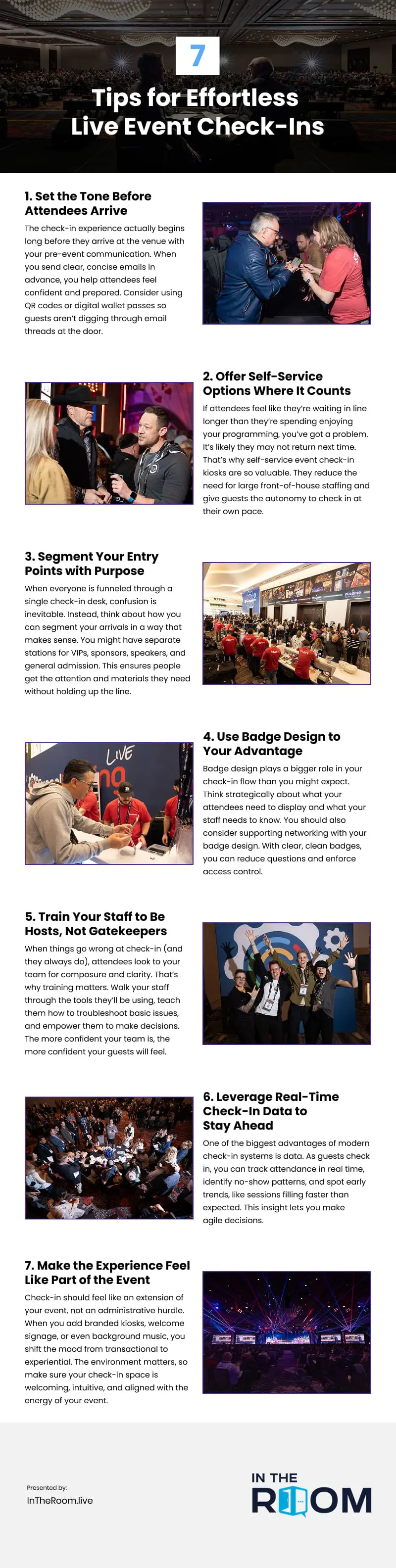 7 Tips for Effortless Live Event Check-Ins Infographic