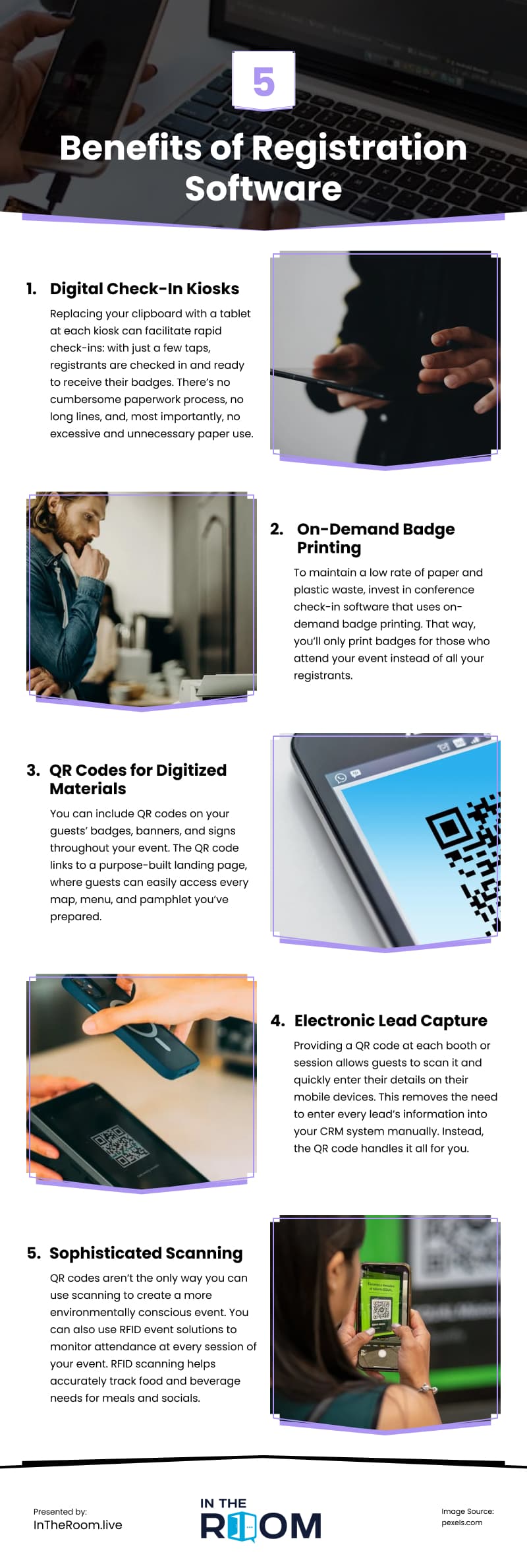 5 Benefits of Registration Software Infographic