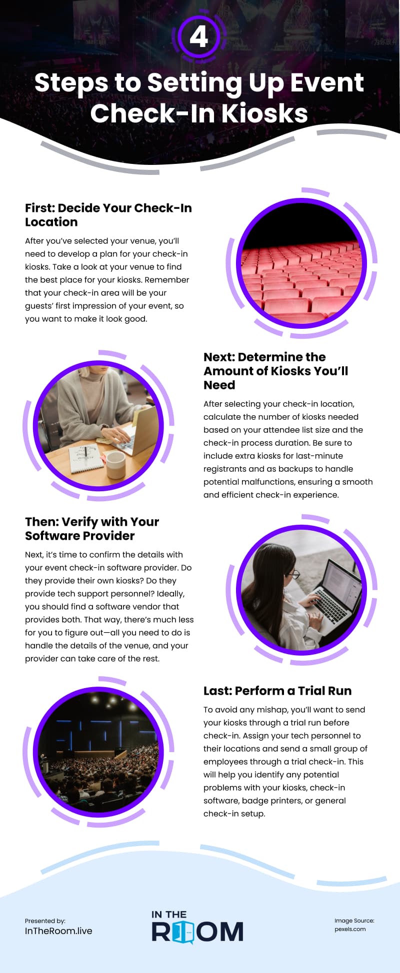 4 Steps to Setting Up Event Check-In Kiosks Infographic