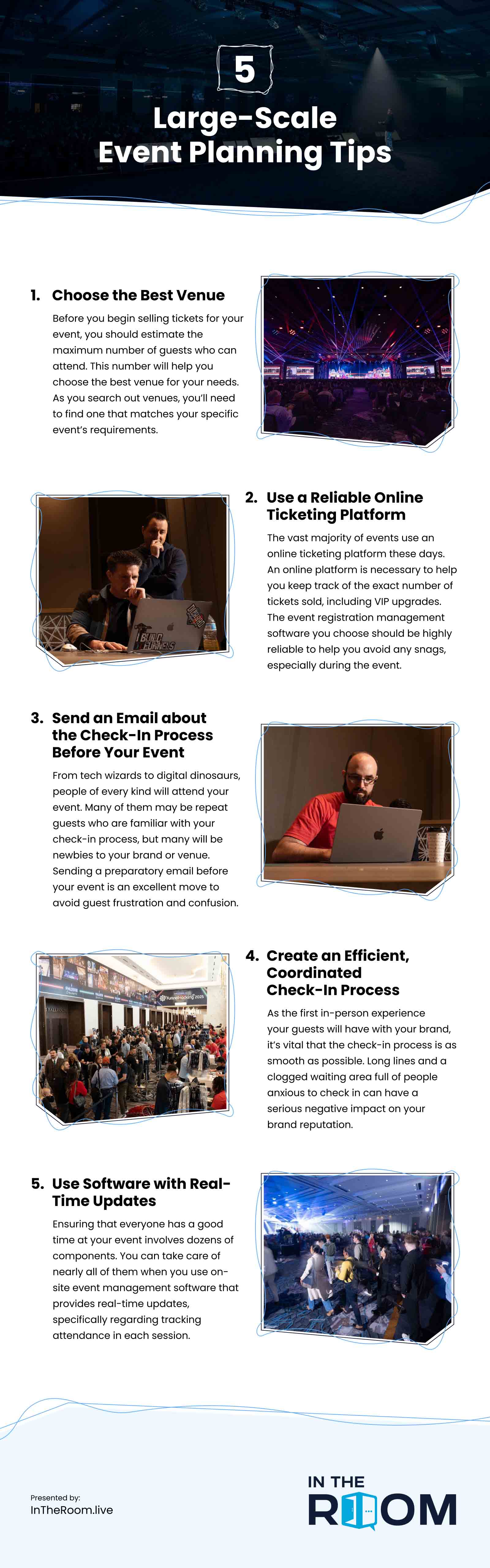5 Large-Scale Event Planning Tips Infographic