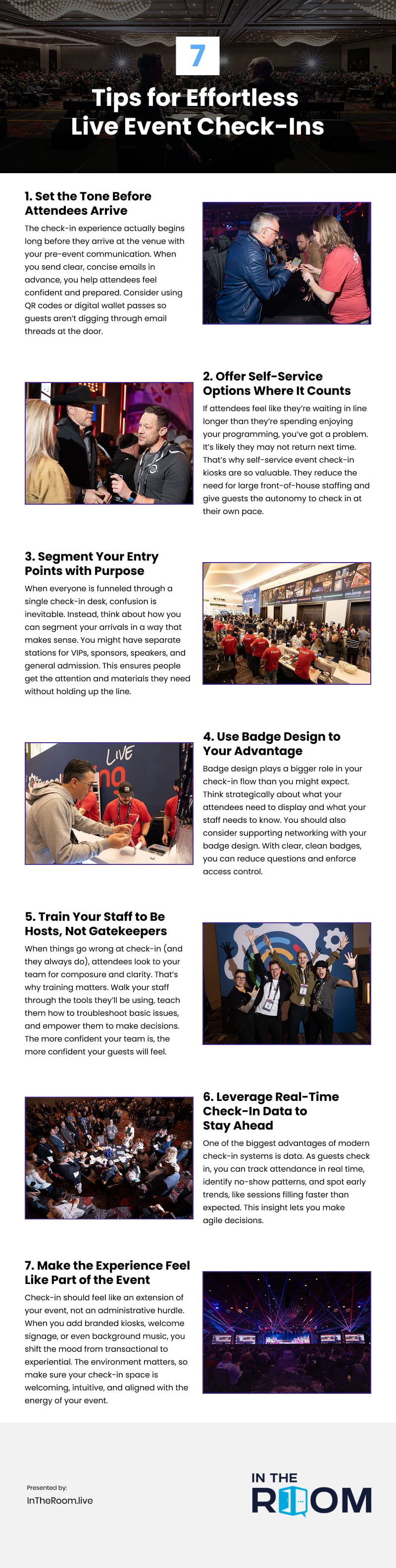 7 Tips for Effortless Live Event Check-Ins Infographic