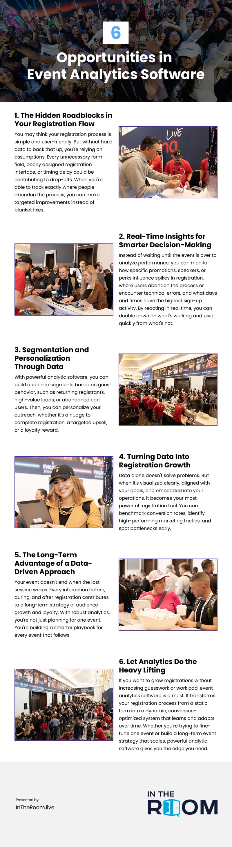 6 Opportunities in Event Analytics Software Infographic